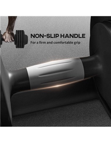 SPORTNOW Adjustable Dumbbells Set, 4-in-1 Weights Set with Storage Tray and Non-Slip Handle, 6KG 11KG 16KG 20KG A91-335V01BK