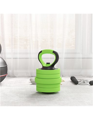 SPORTNOW 40kg Four-In-One Adjustable Weight Dumbbells Set, Barbell, Kettlebell, Push Up Stand - Green A91-287V03GN