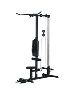SPORTNOW Pull Up Station with Adjustable Seat, Power Tower for Chin up  and Lat Pulldown Exercises, Multi-Function Fitness Equip