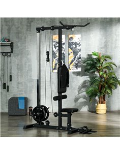 SPORTNOW Pull Up Station with Adjustable Seat, Power Tower for Chin up  and Lat Pulldown Exercises, Multi-Function Fitness Equip 2