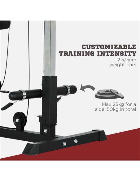 SPORTNOW Pull Up Station with Adjustable Seat, Power Tower for Chin up  and Lat Pulldown Exercises, Multi-Function Fitness Equip - pic 89673 | FastDaddyshop