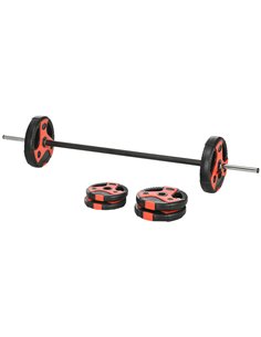 SPORTNOW 20kg Barbell Weights Set, Adjustable Weight Set, Free Body Pump Bar and Weights, Weight Lifting Strength Training Equip