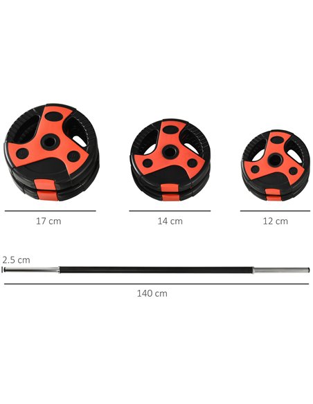 SPORTNOW 20kg Barbell Weights Set, Adjustable Weight Set, Free Body Pump Bar and Weights, Weight Lifting Strength Training Equip - pic 89680 | FastDaddyshop