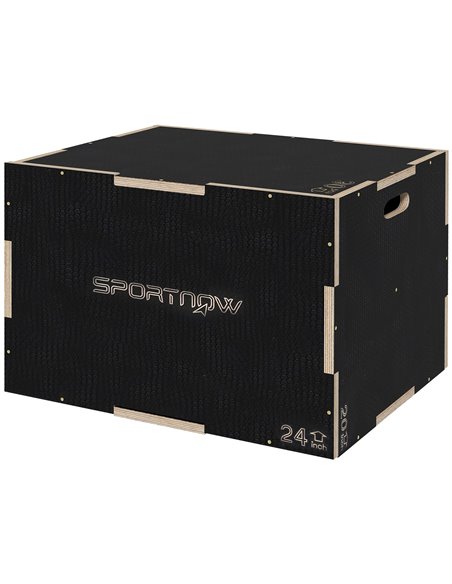 SPORTNOW 3-in-1 Wooden Plyo Box, Anti-Slip Plyometric Jump Platform, Step up Exercise Box w/ Handle Openings for Home Gym Workou - pic 89687 | FastDaddyshop