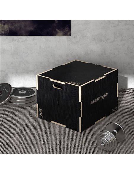 SPORTNOW 3-in-1 Wooden Plyo Box, Anti-Slip Plyometric Jump Platform, Step up Exercise Box w/ Handle Openings for Home Gym Workou - pic 89693 | FastDaddyshop