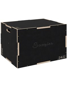 SPORTNOW 3-in-1 Wooden Plyo Box, Anti-Slip Plyometric Jump Platform, Step up Exercise Box w/ Handle Openings for Home Gym Traini