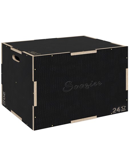 SPORTNOW 3-in-1 Wooden Plyo Box, Anti-Slip Plyometric Jump Platform, Step up Exercise Box w/ Handle Openings for Home Gym Traini - pic 89696 | FastDaddyshop