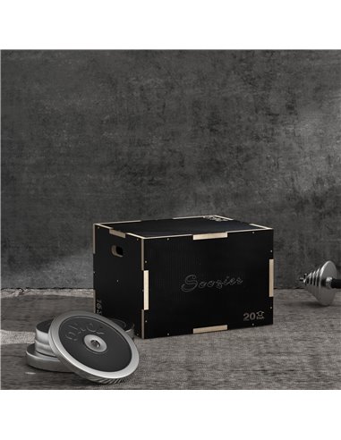 SPORTNOW 3-in-1 Wooden Plyo Box, Anti-Slip Plyometric Jump Platform, Step up Exercise Box w/ Handle Openings for Home Gym Traini