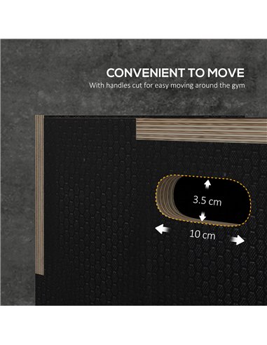 SPORTNOW 3-in-1 Wooden Plyo Box, Anti-Slip Plyometric Jump Platform, Step up Exercise Box w/ Handle Openings for Home Gym Traini