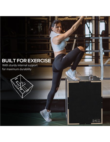 SPORTNOW 3-in-1 Wooden Plyo Box, Anti-Slip Plyometric Jump Platform, Step up Exercise Box w/ Handle Openings for Home Gym Traini - pic 89701 | FastDaddyshop