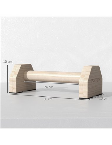 SPORTNOW Wooden Parallettes Bars Push up Handles with Non-Slip Base, Calisthenics Equipment for Home Gym Training A91-341V00ND