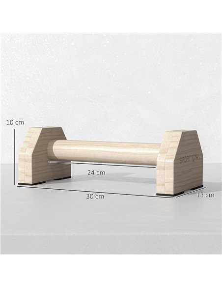 SPORTNOW Wooden Parallettes Bars Push up Handles with Non-Slip Base, Calisthenics Equipment for Home Gym Training A91-341V00ND - pic 89707 | FastDaddyshop