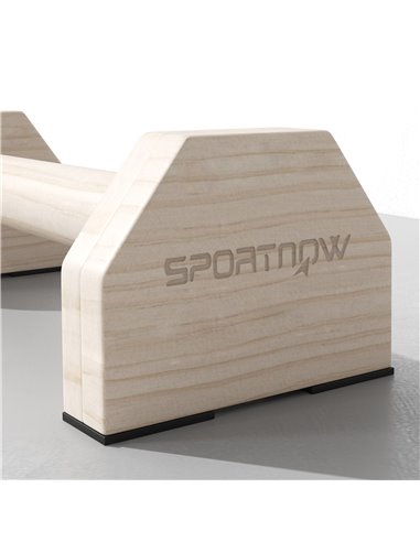 SPORTNOW Wooden Parallettes Bars Push up Handles with Non-Slip Base, Calisthenics Equipment for Home Gym Training A91-341V00ND