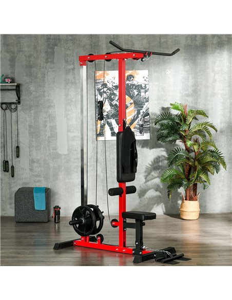 SPORTNOW Pull Up Station with Adjustable Seat, Power Tower for Chin up  and Lat Pulldown Exercises, Multi-Function Fitness Equip - pic 89742 | FastDaddyshop