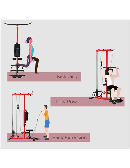 SPORTNOW Pull Up Station with Adjustable Seat, Power Tower for Chin up  and Lat Pulldown Exercises, Multi-Function Fitness Equip - pic 89744 | FastDaddyshop