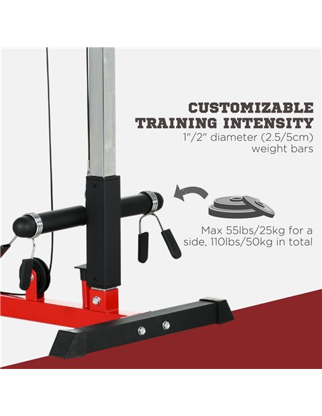 SPORTNOW Pull Up Station with Adjustable Seat, Power Tower for Chin up  and Lat Pulldown Exercises, Multi-Function Fitness Equip - pic 89745 | FastDaddyshop