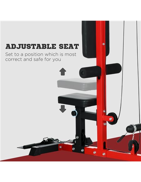 SPORTNOW Pull Up Station with Adjustable Seat, Power Tower for Chin up  and Lat Pulldown Exercises, Multi-Function Fitness Equip - pic 89746 | FastDaddyshop