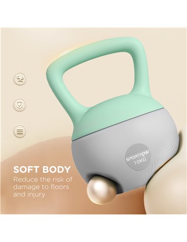 SPORTNOW 10KG Kettlebell, Soft Kettle Bell with Non-Slip Handle for Home Gym Weight Lifting and Strength Training A91-340V03GY