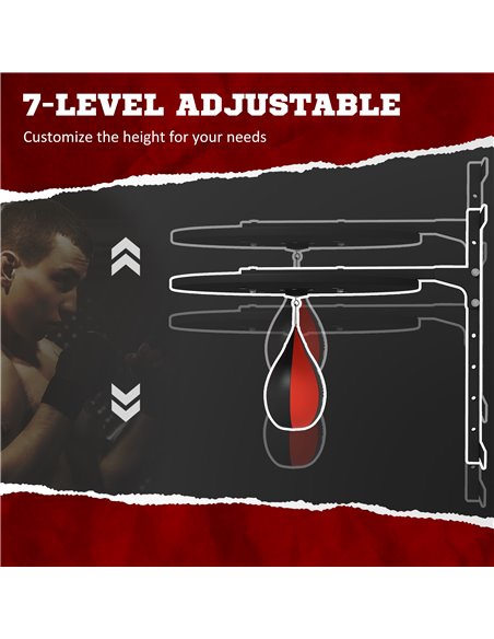 SPORTNOW Wall Mounted Speed Bag Platform, Height Adjustable Punching Bag Training Kit A91-333V01BK - pic 89762 | FastDaddyshop