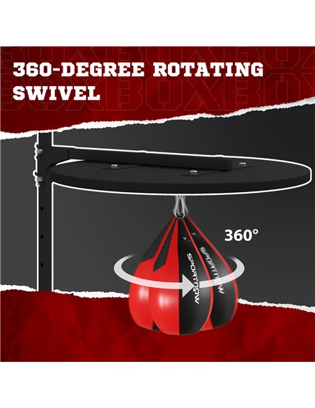 SPORTNOW Wall Mounted Speed Bag Platform, Height Adjustable Punching Bag Training Kit A91-333V01BK - pic 89764 | FastDaddyshop