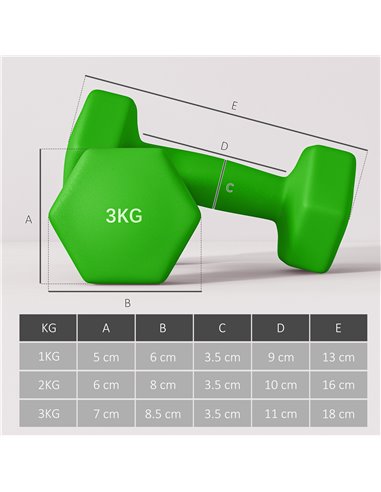 SPORTNOW 2 x 1kg, 2 x 2kg, 2 x 3kg Dumbbells Set with Dumbbell Rack, Hand Weights for Home Gym Training A91-317V00MX
