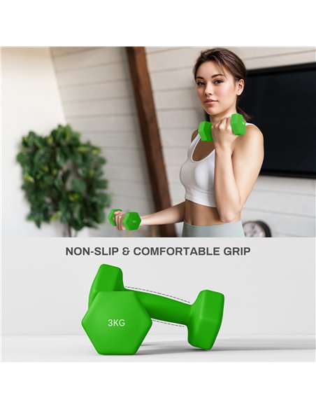 SPORTNOW 2 x 1kg, 2 x 2kg, 2 x 3kg Dumbbells Set with Dumbbell Rack, Hand Weights for Home Gym Training A91-317V00MX - pic 89772 | FastDaddyshop