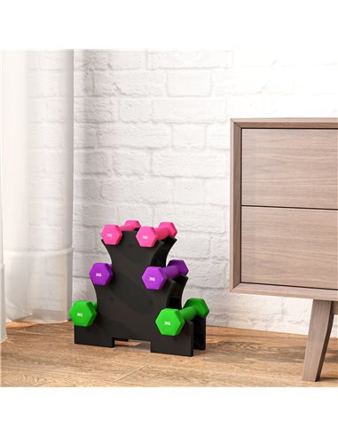 SPORTNOW 2 x 1kg, 2 x 2kg, 2 x 3kg Dumbbells Set with Dumbbell Rack, Hand Weights for Home Gym Training A91-317V00MX