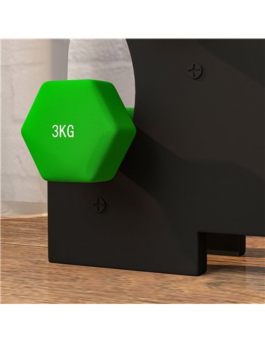 SPORTNOW 2 x 1kg, 2 x 2kg, 2 x 3kg Dumbbells Set with Dumbbell Rack, Hand Weights for Home Gym Training A91-317V00MX