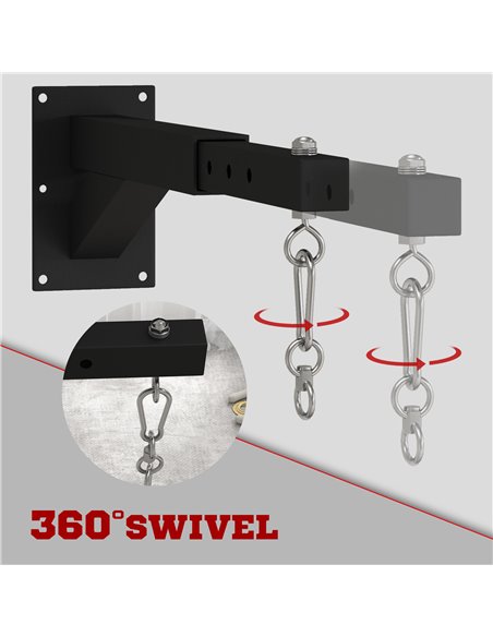 SPORTNOW Punch Bag Wall Bracket, 5-Length Adjustable Boxing Bag Bracket for Kickboxing Muay Thai Punching Training A91-326V00BK - pic 89790 | FastDaddyshop