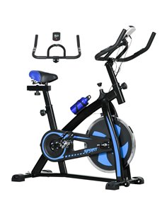 SPORTNOW Exercise Bike, Indoor Stationary Bike, Cycling Machine with Adjustable Seat and Resistance for Home Gym Workout, Blue A