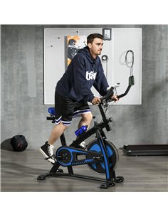 SPORTNOW Exercise Bike, Indoor Stationary Bike, Cycling Machine with Adjustable Seat and Resistance for Home Gym Workout, Blue A 2