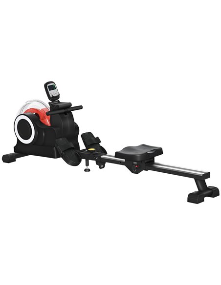 SPORTNOW Foldable Rowing Machine, Water Rower with Wheels, LCD Monitor and Tablet Holder for Cardio Training, Black A90-362V00BK - pic 89804 | FastDaddyshop