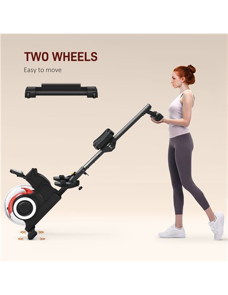 SPORTNOW Foldable Rowing Machine, Water Rower with Wheels, LCD Monitor and Tablet Holder for Cardio Training, Black A90-362V00BK - pic 89809 | FastDaddyshop