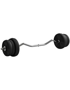 SPORTNOW 25kg Barbell Set, Adjustable Weights with Curl Bar and Non-slip Handle, for Women and Men Weight Lifting Training A91-3