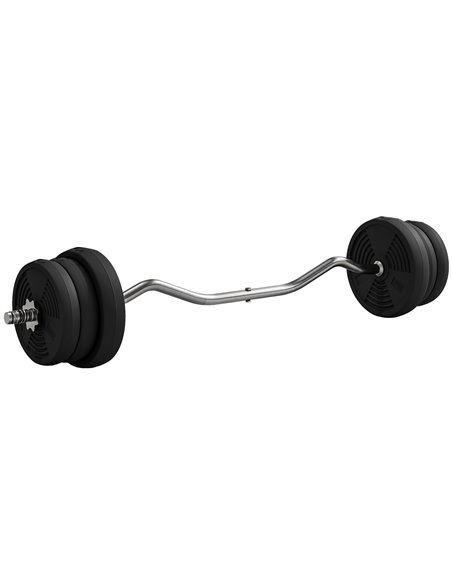 SPORTNOW 25kg Barbell Set, Adjustable Weights with Curl Bar and Non-slip Handle, for Women and Men Weight Lifting Training A91-3 - pic 89813 | FastDaddyshop