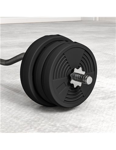 SPORTNOW 25kg Barbell Set, Adjustable Weights with Curl Bar and Non-slip Handle, for Women and Men Weight Lifting Training A91-3