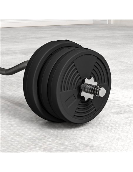 SPORTNOW 25kg Barbell Set, Adjustable Weights with Curl Bar and Non-slip Handle, for Women and Men Weight Lifting Training A91-3 - pic 89821 | FastDaddyshop