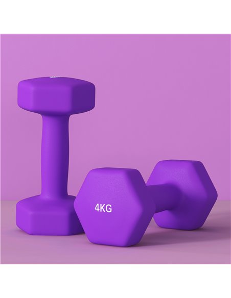 SPORTNOW 2 x 4kg Hexagonal Dumbbells Weights Set with Non-Slip Grip for Home Gym Workout, Purple A91-315V03VT - pic 89830 | FastDaddyshop