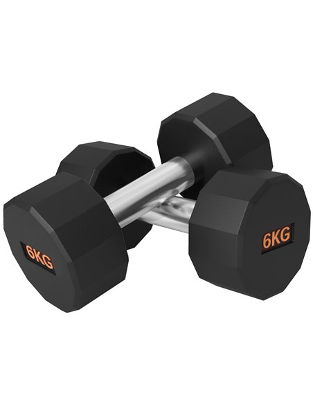 SPORTNOW 2 x 6kg Dumbbells Weights Set with 12-Sided Shape and Non-Slip Grip for Men Women Home Gym Workout A91-343V03OG - pic 89840 | FastDaddyshop