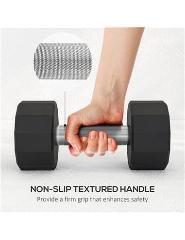 SPORTNOW 2 x 6kg Dumbbells Weights Set with 12-Sided Shape and Non-Slip Grip for Men Women Home Gym Workout A91-343V03OG