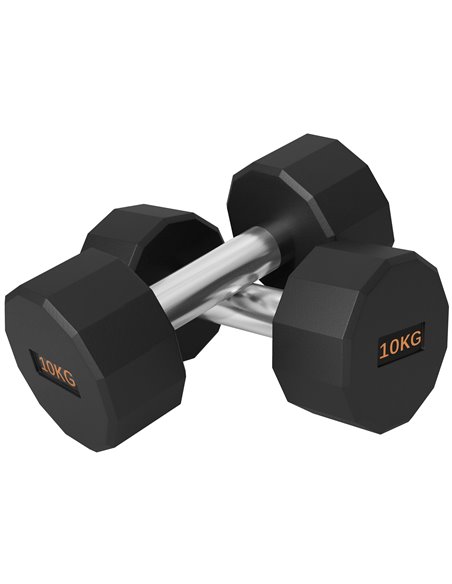 SPORTNOW 2 x 10kg Dumbbells Weights Set with 12-Sided Shape and Non-Slip Grip for Men Women Home Gym Workout A91-343V05OG - pic 89867 | FastDaddyshop