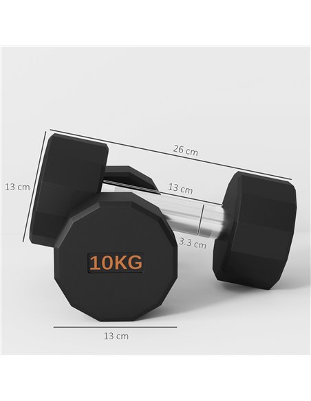 SPORTNOW 2 x 10kg Dumbbells Weights Set with 12-Sided Shape and Non-Slip Grip for Men Women Home Gym Workout A91-343V05OG - pic 89869 | FastDaddyshop