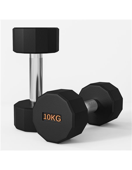 SPORTNOW 2 x 10kg Dumbbells Weights Set with 12-Sided Shape and Non-Slip Grip for Men Women Home Gym Workout A91-343V05OG - pic 89874 | FastDaddyshop