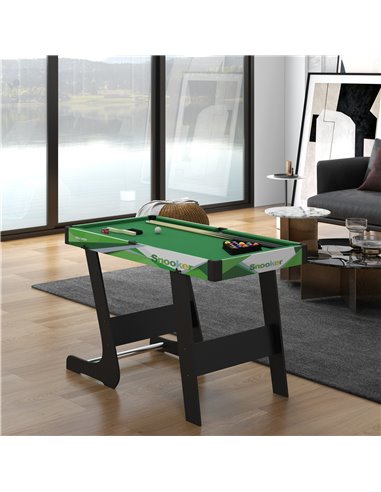 SPORTNOW 104cm Folding Mini Pool Table Set with 2 Cues, 16 Balls, Chalk, Triangle, Brush, Green A70-073V80GN