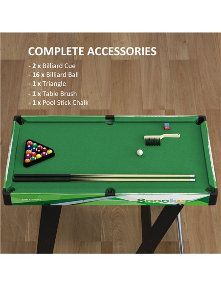 SPORTNOW 104cm Folding Mini Pool Table Set with 2 Cues, 16 Balls, Chalk, Triangle, Brush, Green A70-073V80GN - pic 89916 | FastDaddyshop