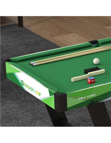 SPORTNOW 104cm Folding Mini Pool Table Set with 2 Cues, 16 Balls, Chalk, Triangle, Brush, Green A70-073V80GN