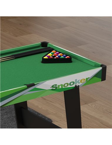 SPORTNOW 104cm Folding Mini Pool Table Set with 2 Cues, 16 Balls, Chalk, Triangle, Brush, Green A70-073V80GN