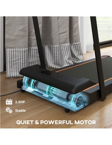 SPORTNOW 2.5HP Walking Pad, 1-6km/h Folding Treadmill with Remote Control and LED Display for Home Gym Office, Orange A90-365V70