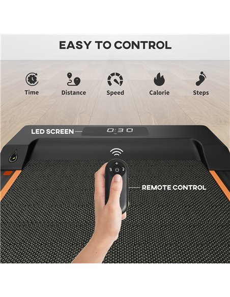 SPORTNOW 2.5HP Walking Pad, 1-6km/h Folding Treadmill with Remote Control and LED Display for Home Gym Office, Orange A90-365V70 - pic 89935 | FastDaddyshop