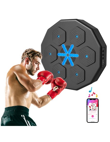 SPORTNOW Musical Boxing Machine Music Punching Machine with Bluetooth Connection and LED Light Smart, Wall Mounted A91-355V00BK - pic 89939 | FastDaddyshop